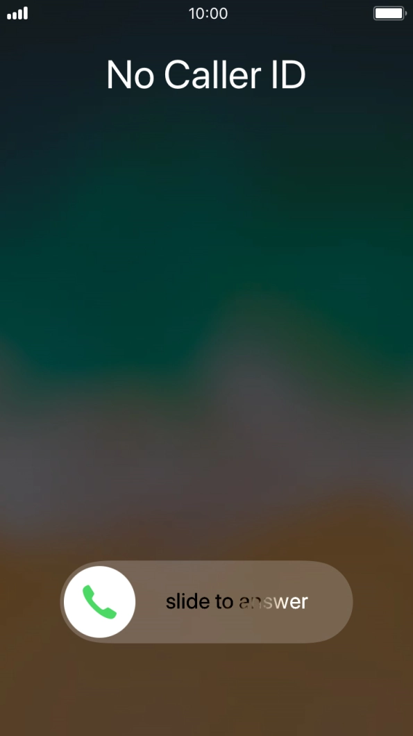 If the screen lock is turned on, press and drag the accept call icon right.