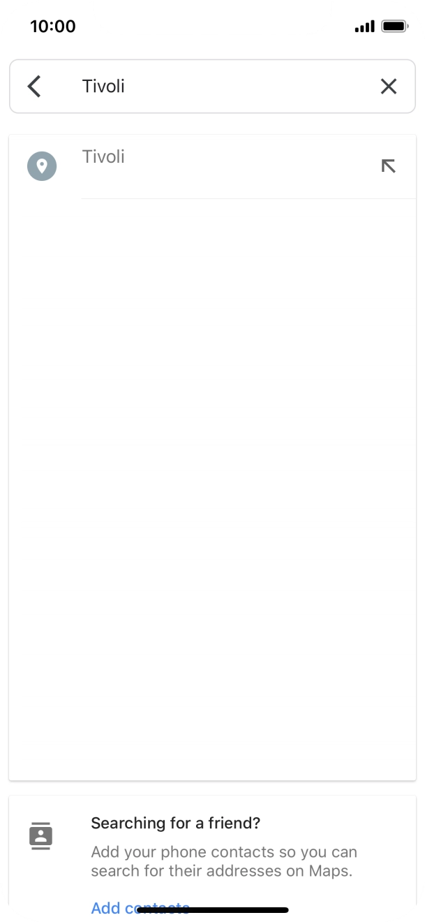 Press the required destination.