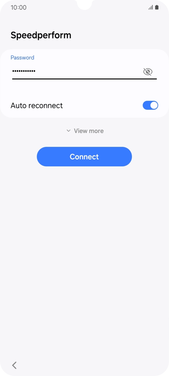 Key in the password for the Wi-Fi network and press Connect. Key in the password for the Wi-Fi network and press Connect.