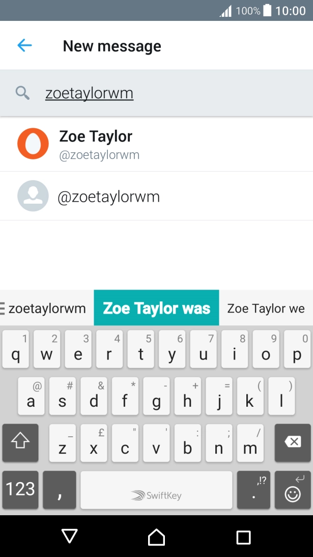Key in the first letters of the recipient's name and press the required contact.