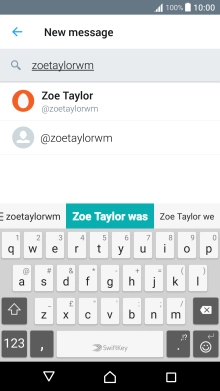 Key in the first letters of the recipient's name and press the required contact.