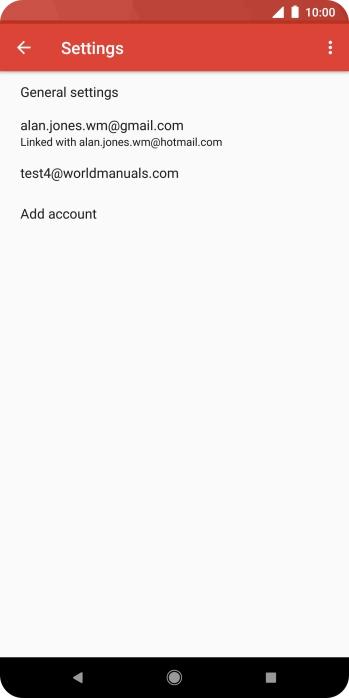 Press the required email account. Press the required email account.