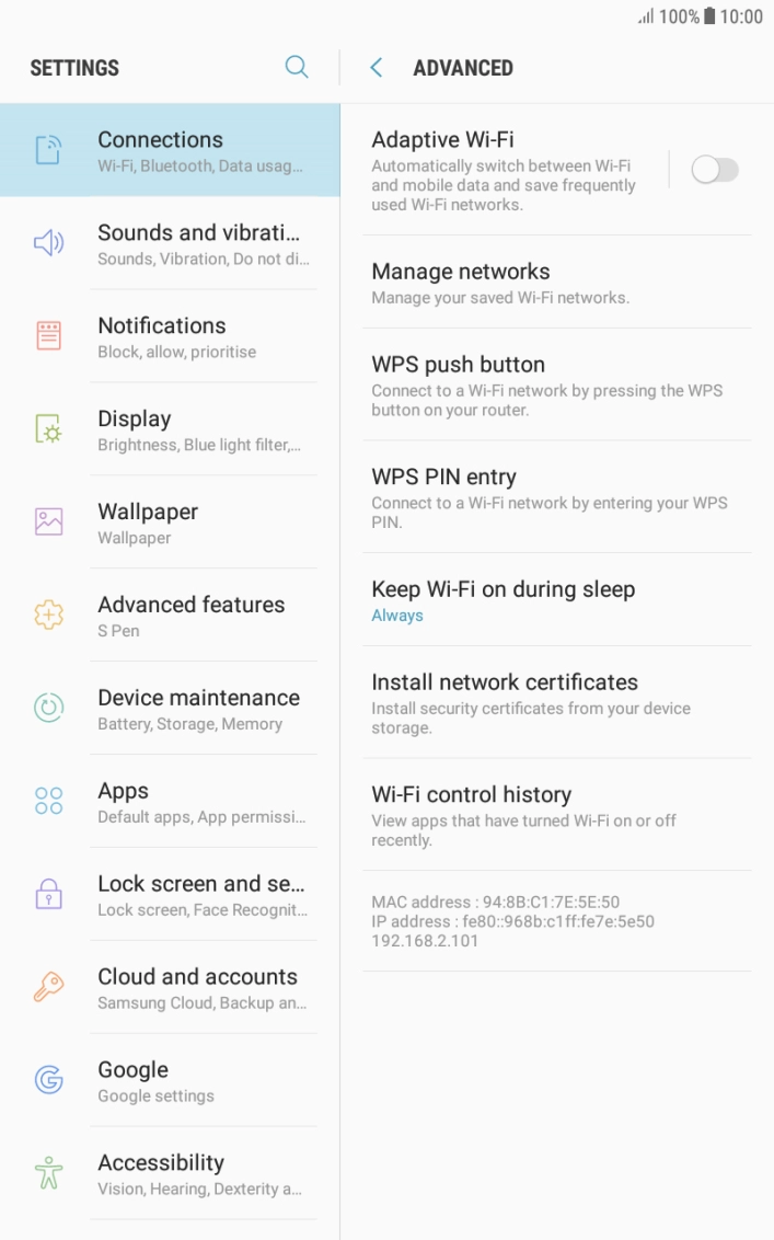 Press the indicator next to 