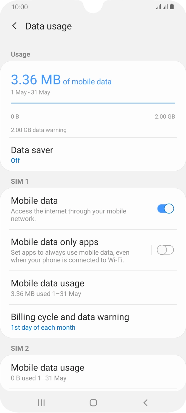 The total data usage is displayed.