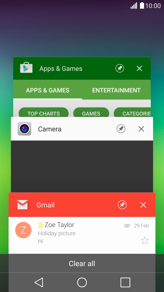 Press Clear all. Press Clear all.