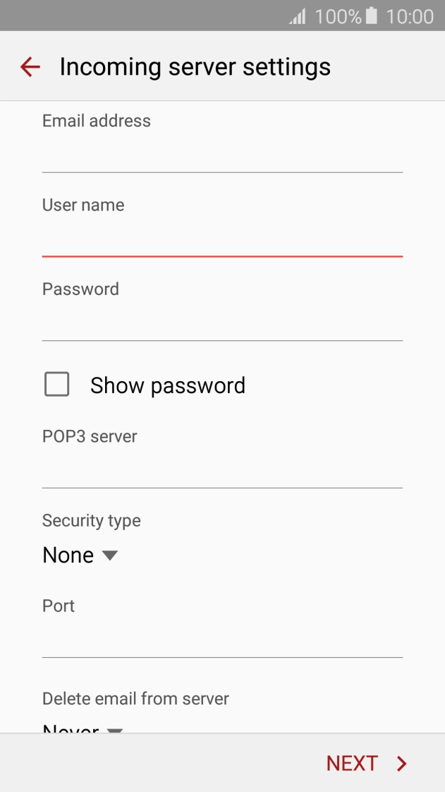 Press the field below 
