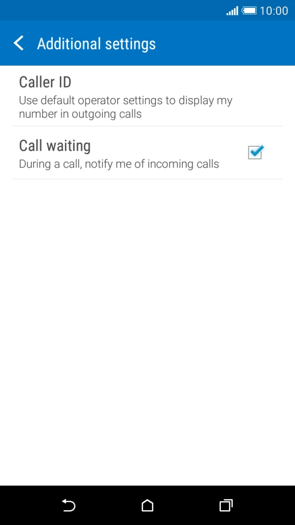 Press Call waiting to turn the function on or off.