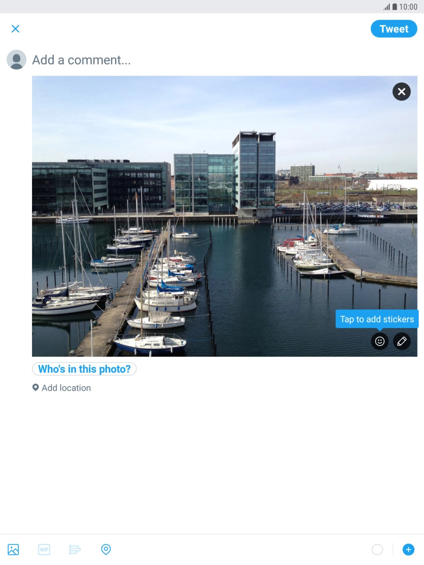 Press the text input field.