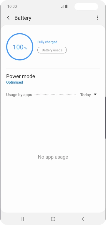 Press Power mode. Press Power mode.
