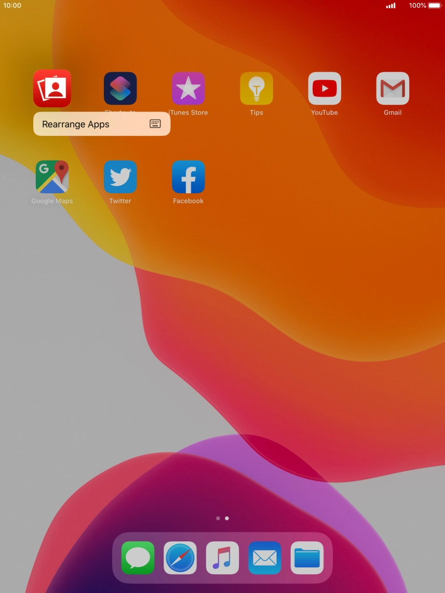 Press Rearrange Apps.