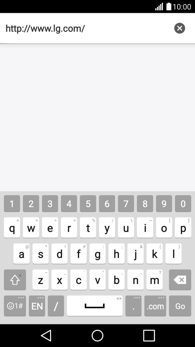 Key in the address of the required web page and press Go.