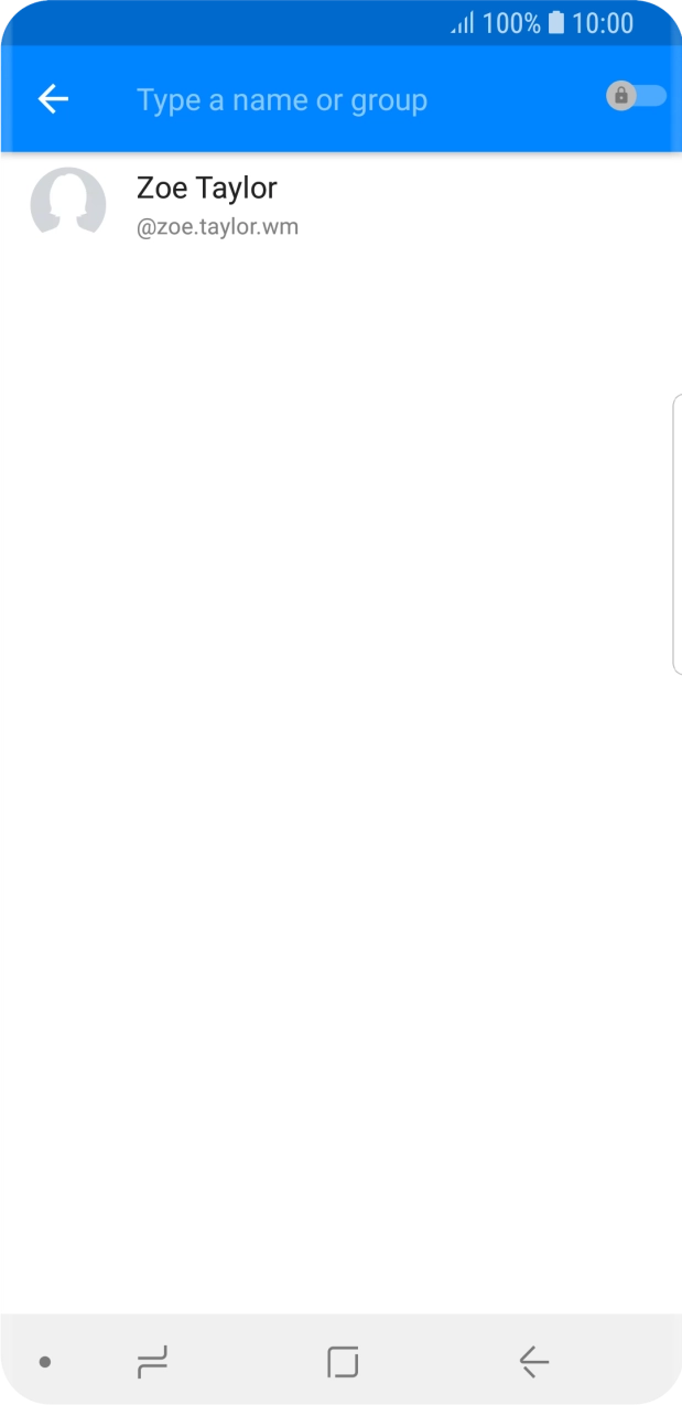 Press the search field and key in the first letters of the recipient's name.