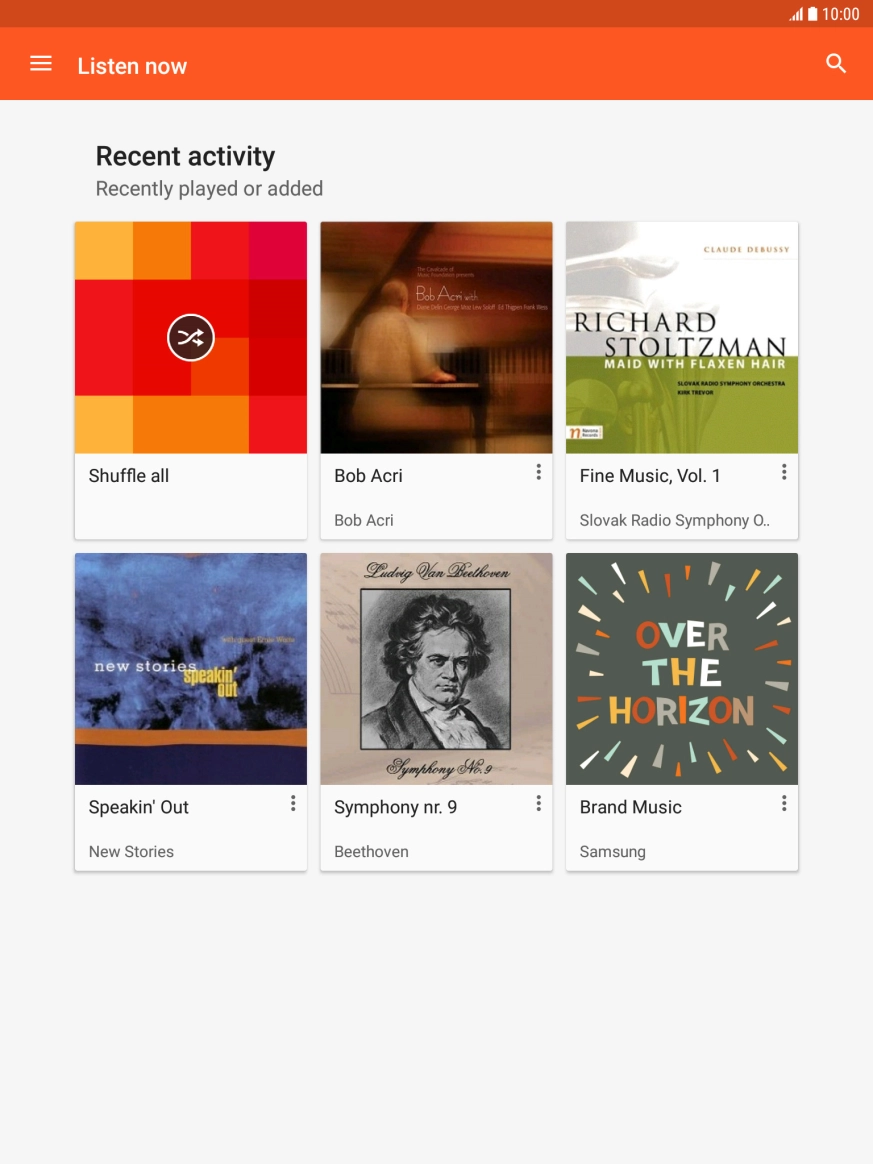Slide your finger right starting from the left side of the screen.