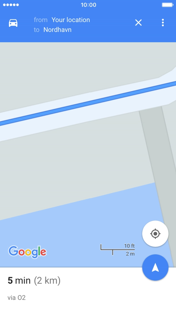 Press the start navigation icon.