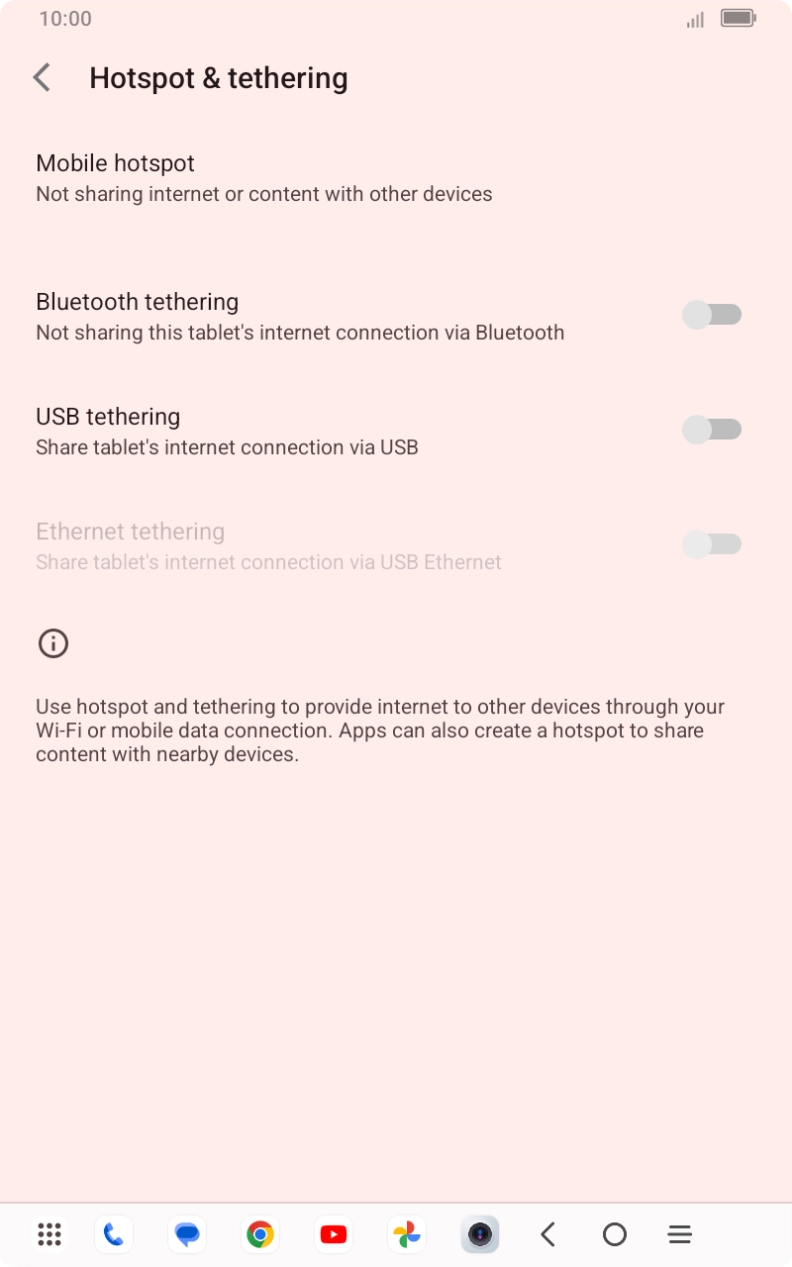 Press Mobile hotspot.