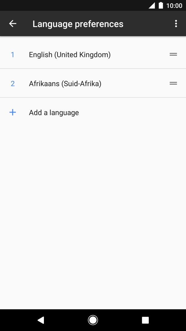 Press the move icon next to the required language and drag it to the top of the list.