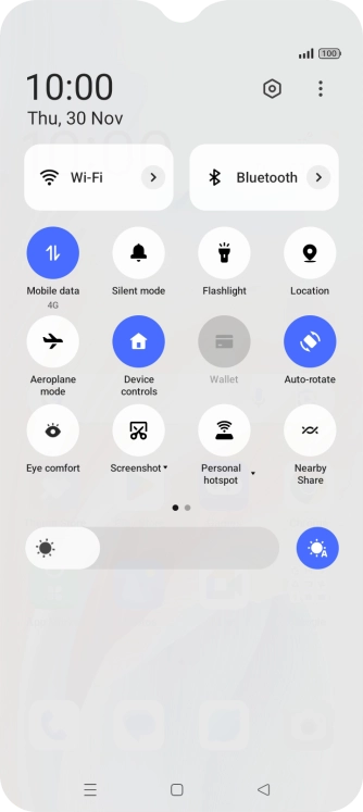 Press the settings icon. Press the settings icon.