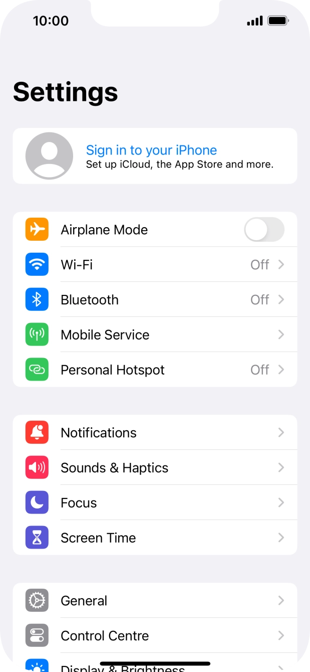 Press Sign in to your iPhone.