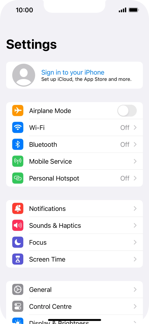 Press Sign in to your iPhone.