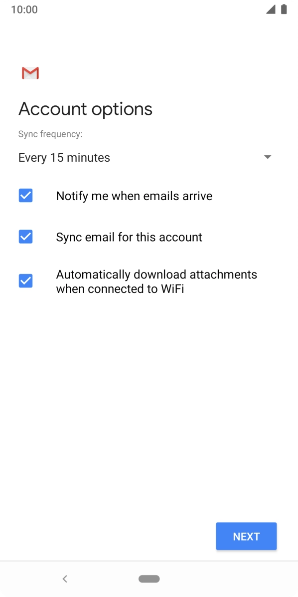 If this screen is displayed, you email account has been recognised and set up automatically. Follow the instructions on the screen to key in more information and finish setting up your phone. If this screen is displayed, you email account has been recognised and set up automatically. Follow the instructions on the screen to key in more information and finish setting up your phone.