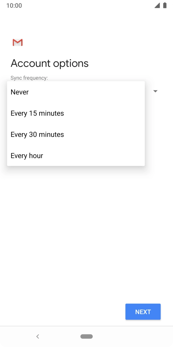 Press the required setting. Press the required setting.