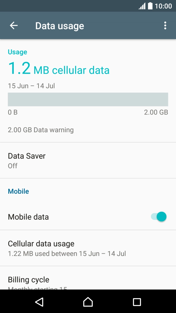 The total data usage is displayed.