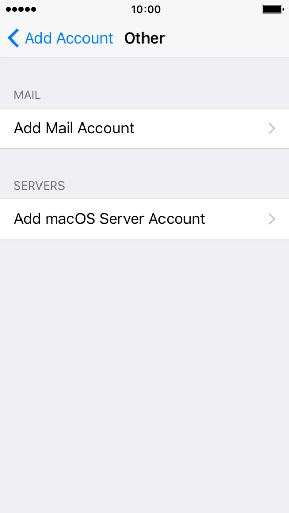 Press Add Mail Account.