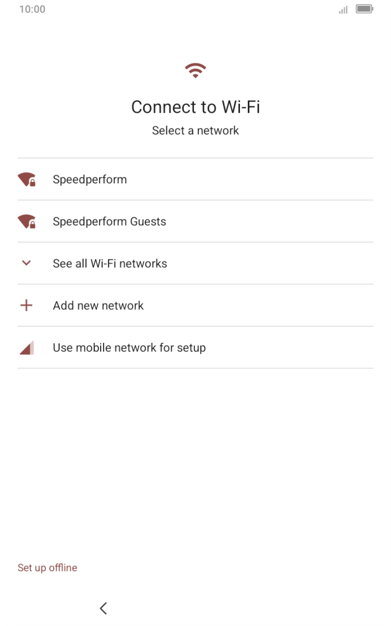 Press the required Wi-Fi network.