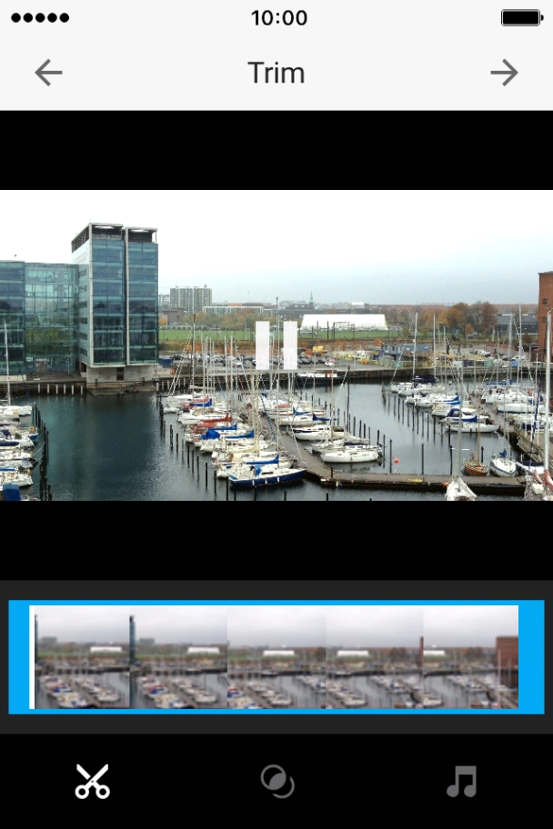 Follow the instructions on the screen to edit the video clip and press arrow right.