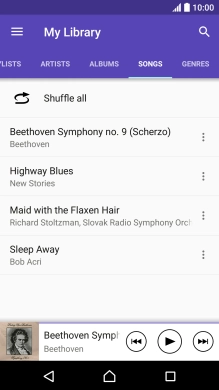 Press the required audio file.