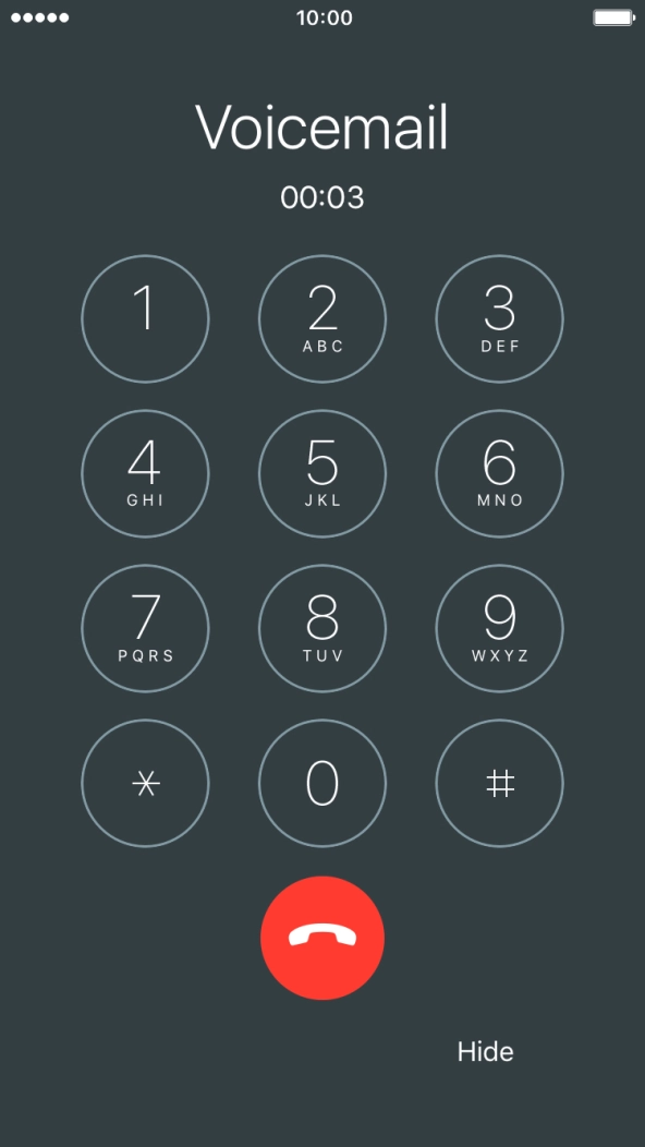 Press the end call icon to end the call.