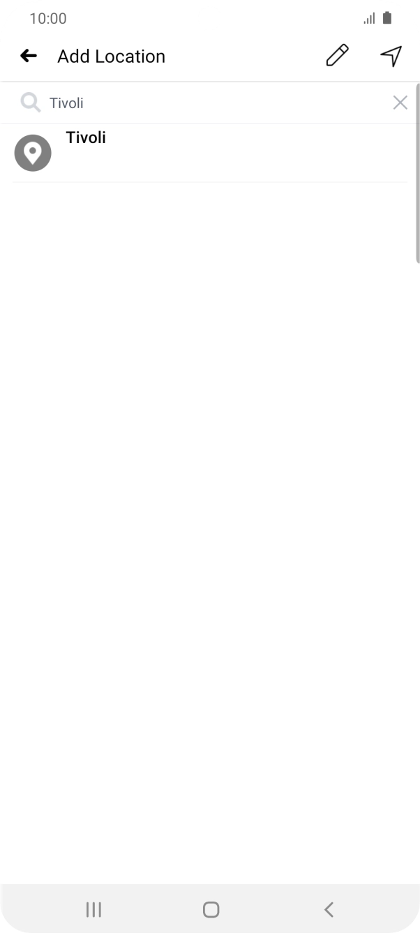 Press the required location.