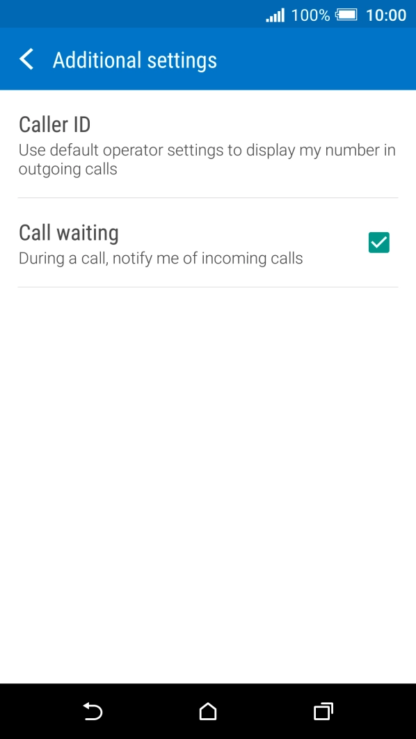 Press Call waiting to turn the function on or off.