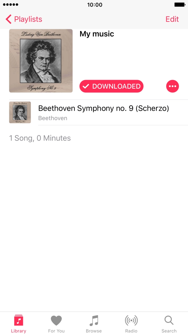 Hard press and hold the required audio file until a pop-up menu is displayed.