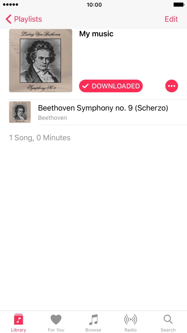 Hard press and hold the required audio file until a pop-up menu is displayed.