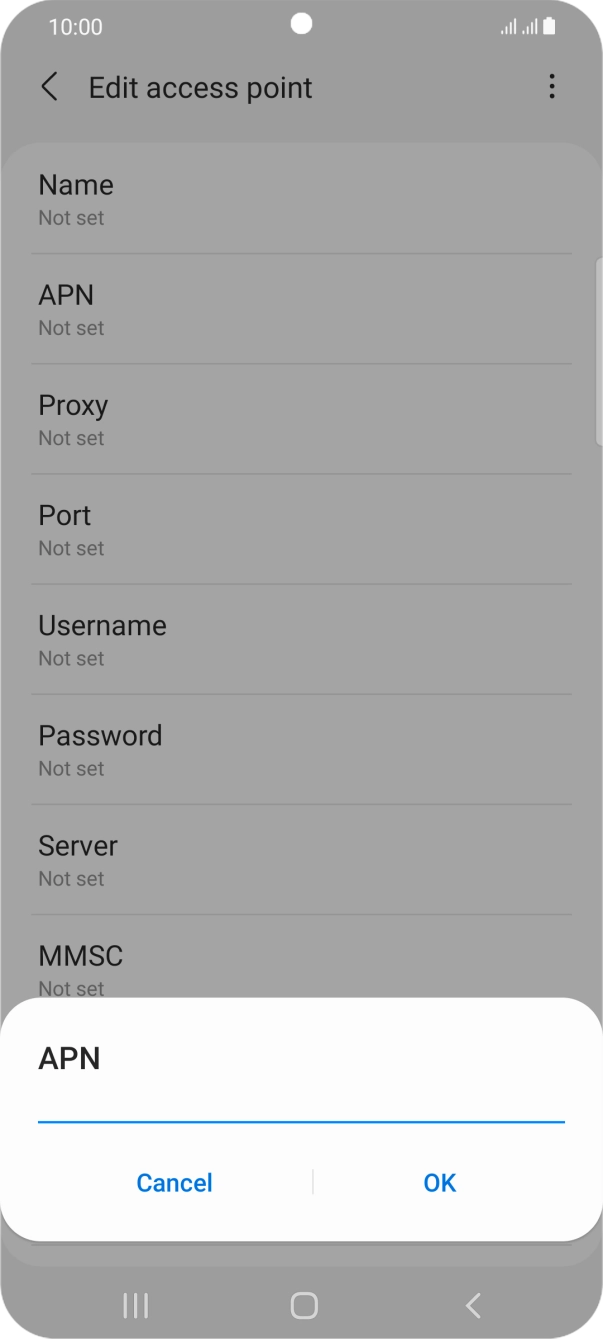 Key in telstra.wap and press OK.