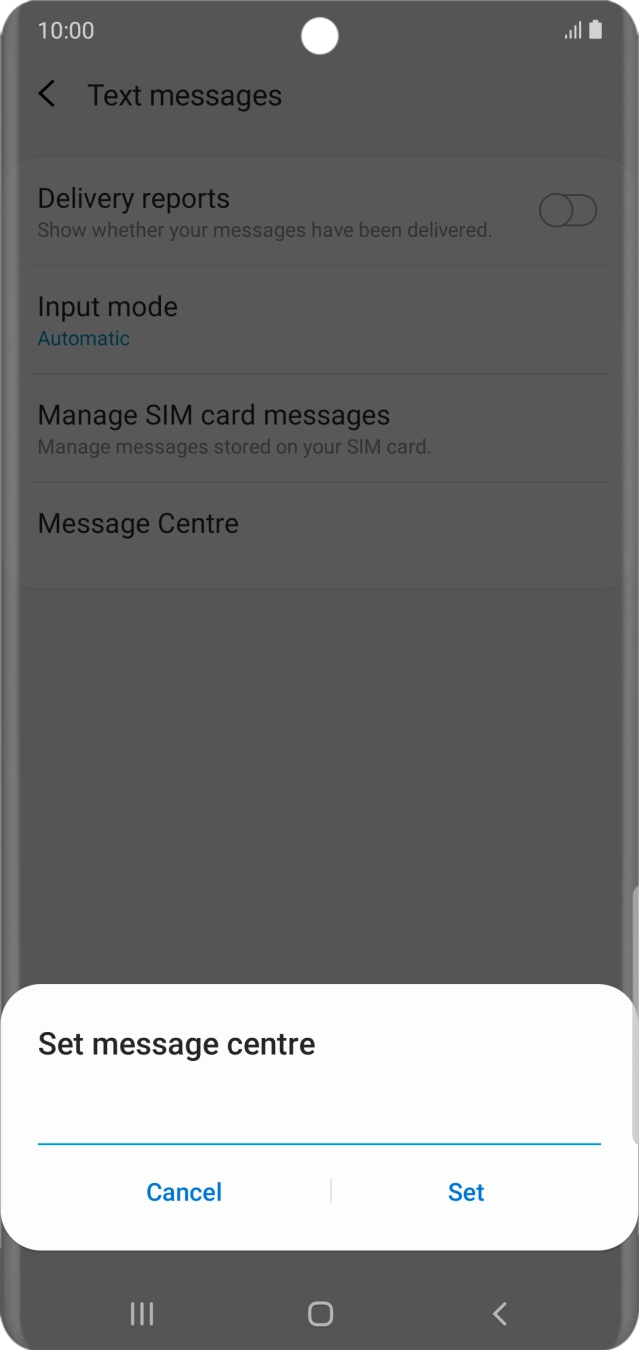 Key in +61418706700 and press Set.