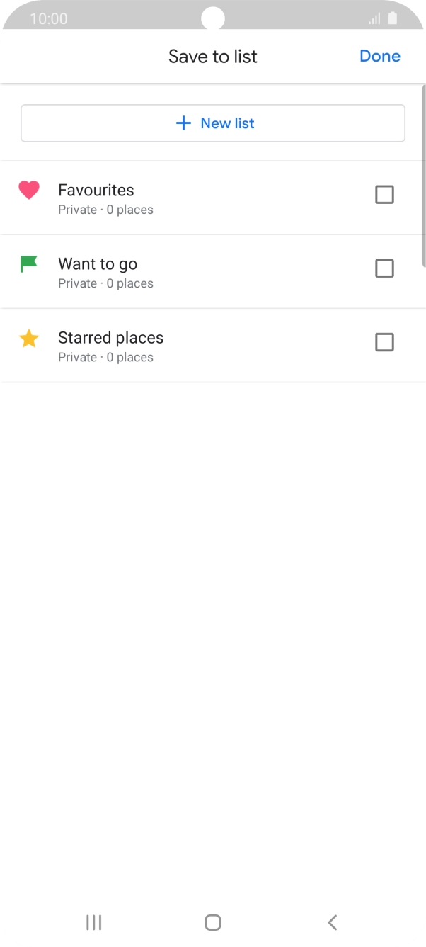 Press the required setting.