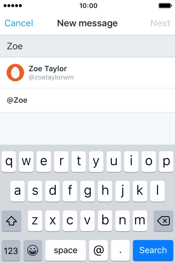 Press the required contact. Press the required contact.