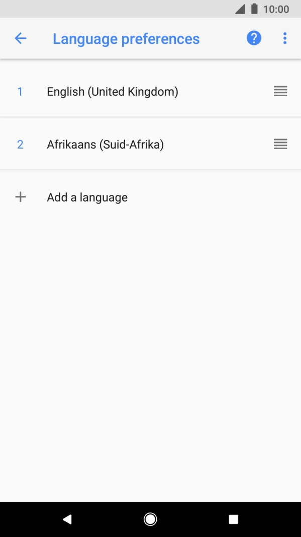 Press the move icon next to the required language and drag it to the top of the list.