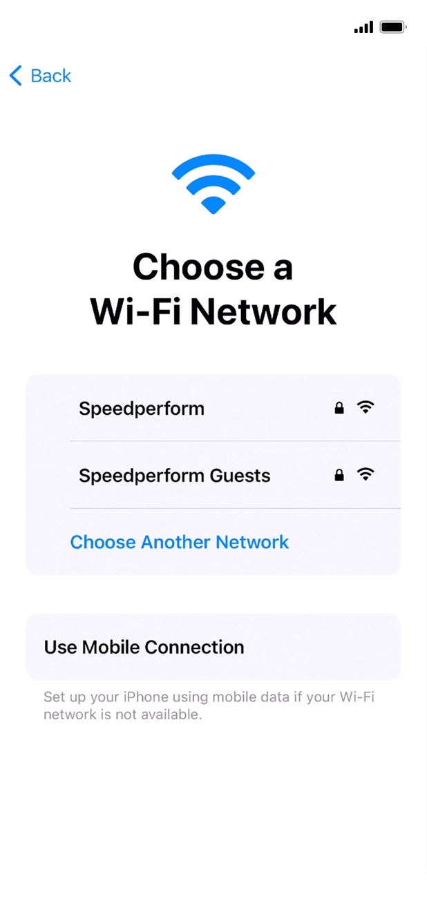 Press the required Wi-Fi network.