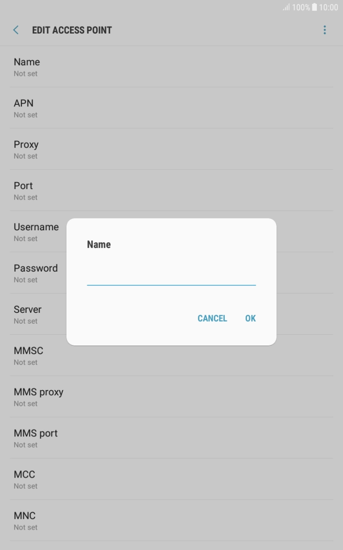 Key in Telstra Internet and press OK. Key in Telstra Internet and press OK.