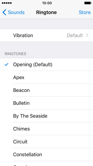 Press the different ring tones to hear them.