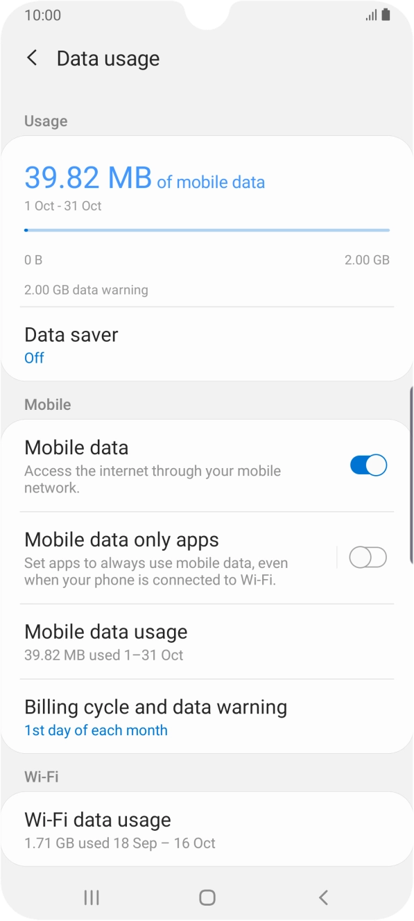 The total data usage is displayed.