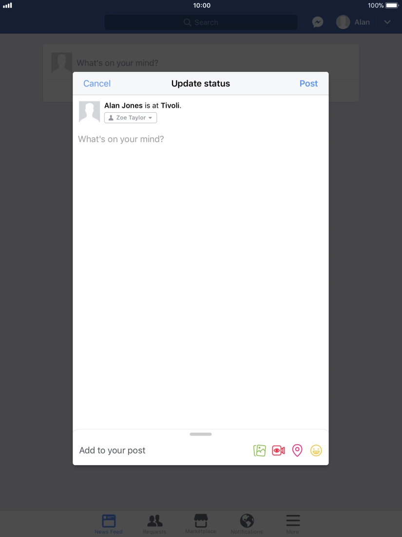 Press the text input field. Press the text input field.