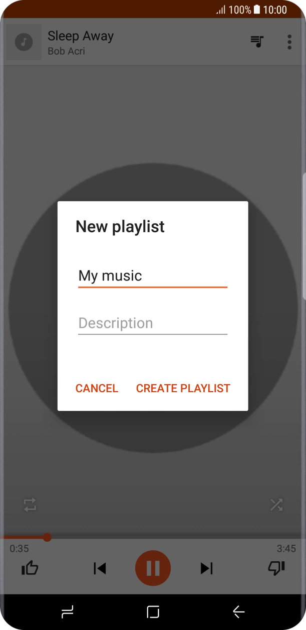 Key in a name for the playlist and press CREATE PLAYLIST.