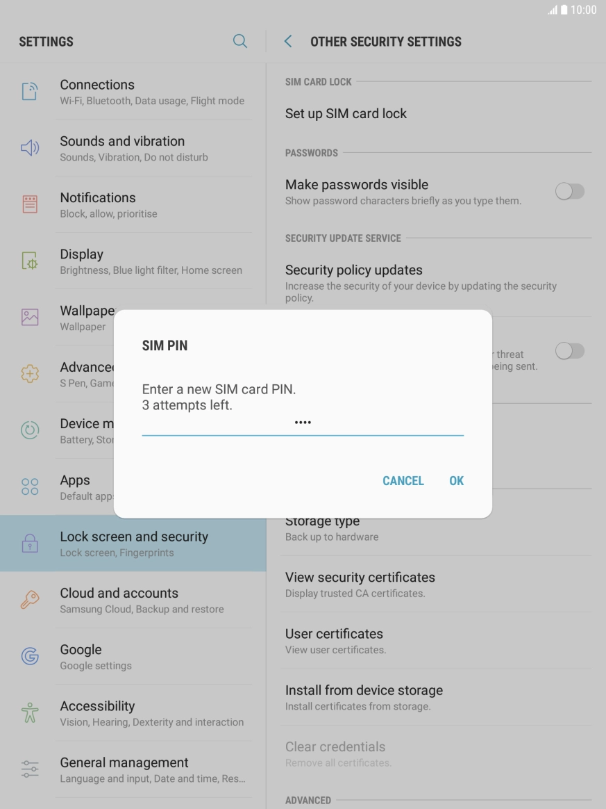Key in a new four-digit PIN and press OK.