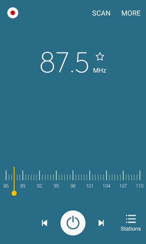 Drag the indicator right or left to select the required frequency.