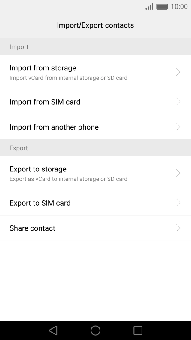 Press Import from SIM card.