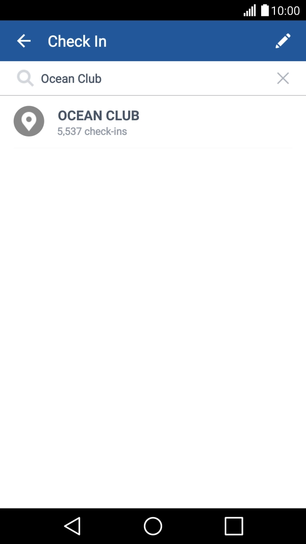 Press the required location.